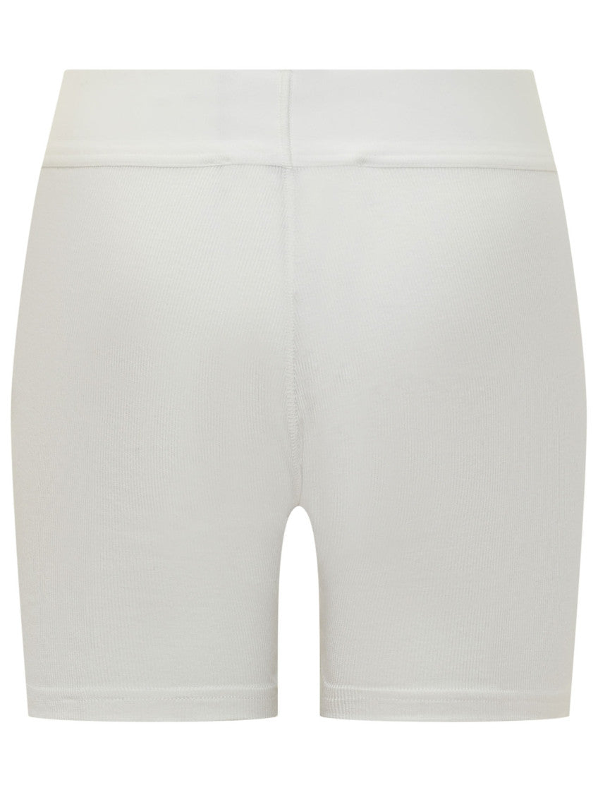 White Cotton Solid Shorts 2