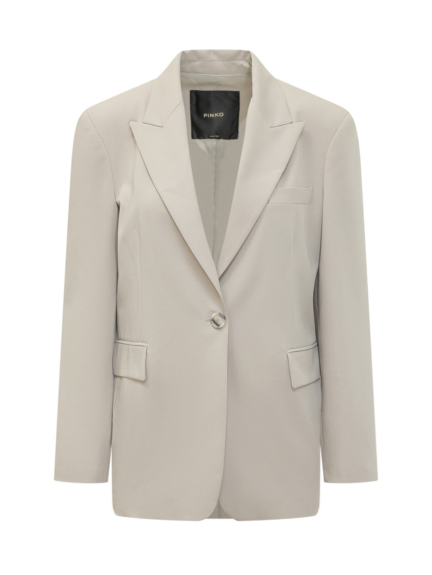 Grey Notched Lapel Blazer 1