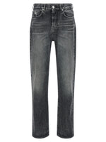 Dark Grey Straight Jeans 1