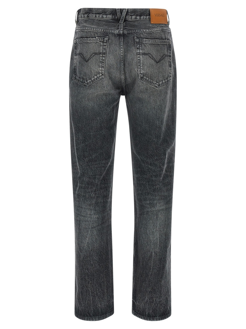 Dark Grey Straight Jeans 2