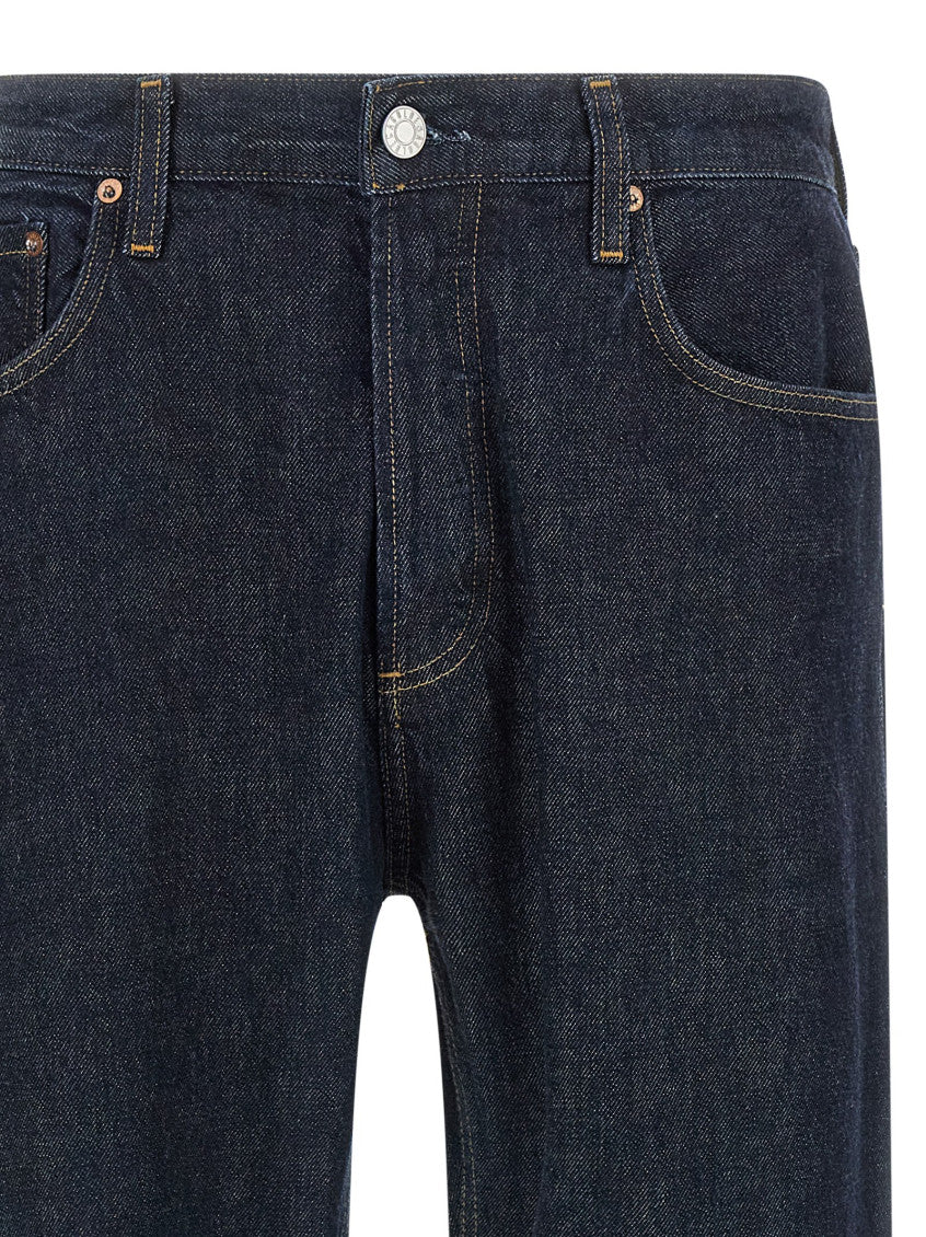 Navy Blue Straight Jeans 3