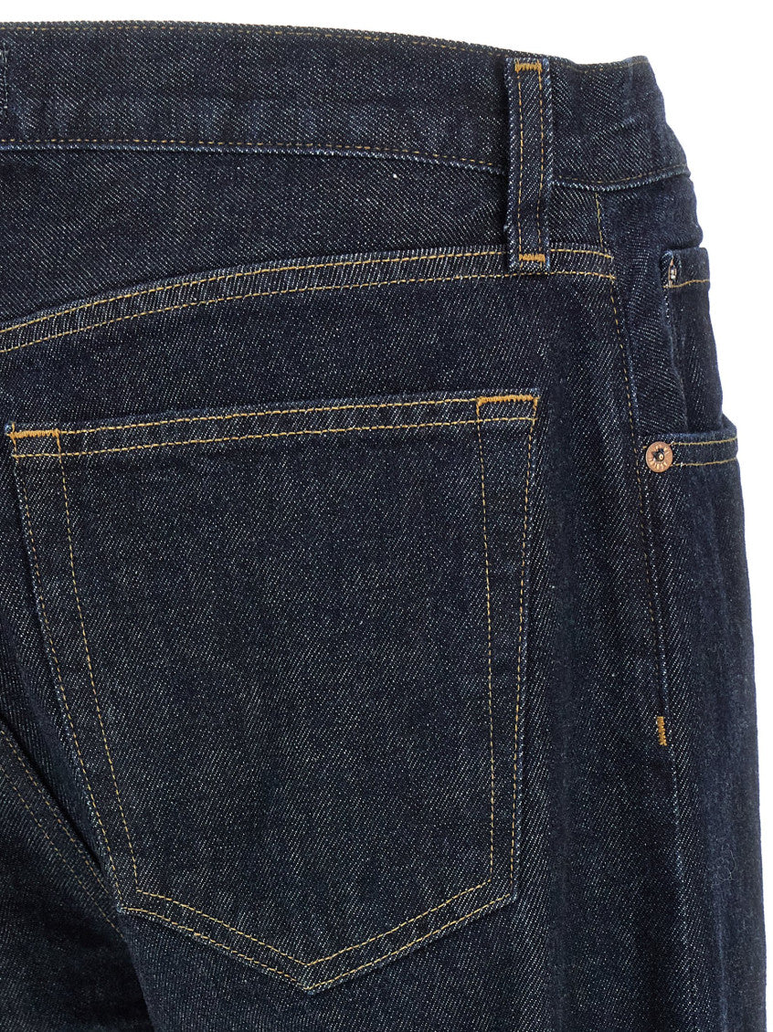Navy Blue Straight Jeans 4