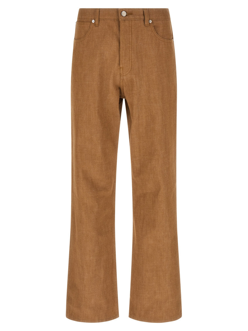 Brown Mid Rise Jeans 1