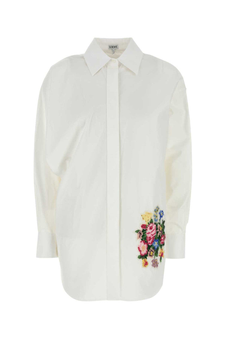 White Relaxed Embellished Shirt 1