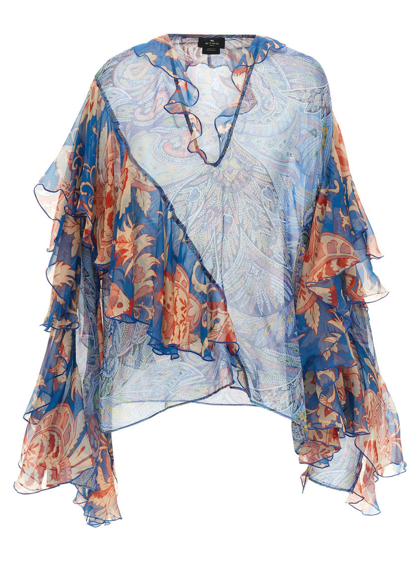 Blue Loose Printed Shirt 1