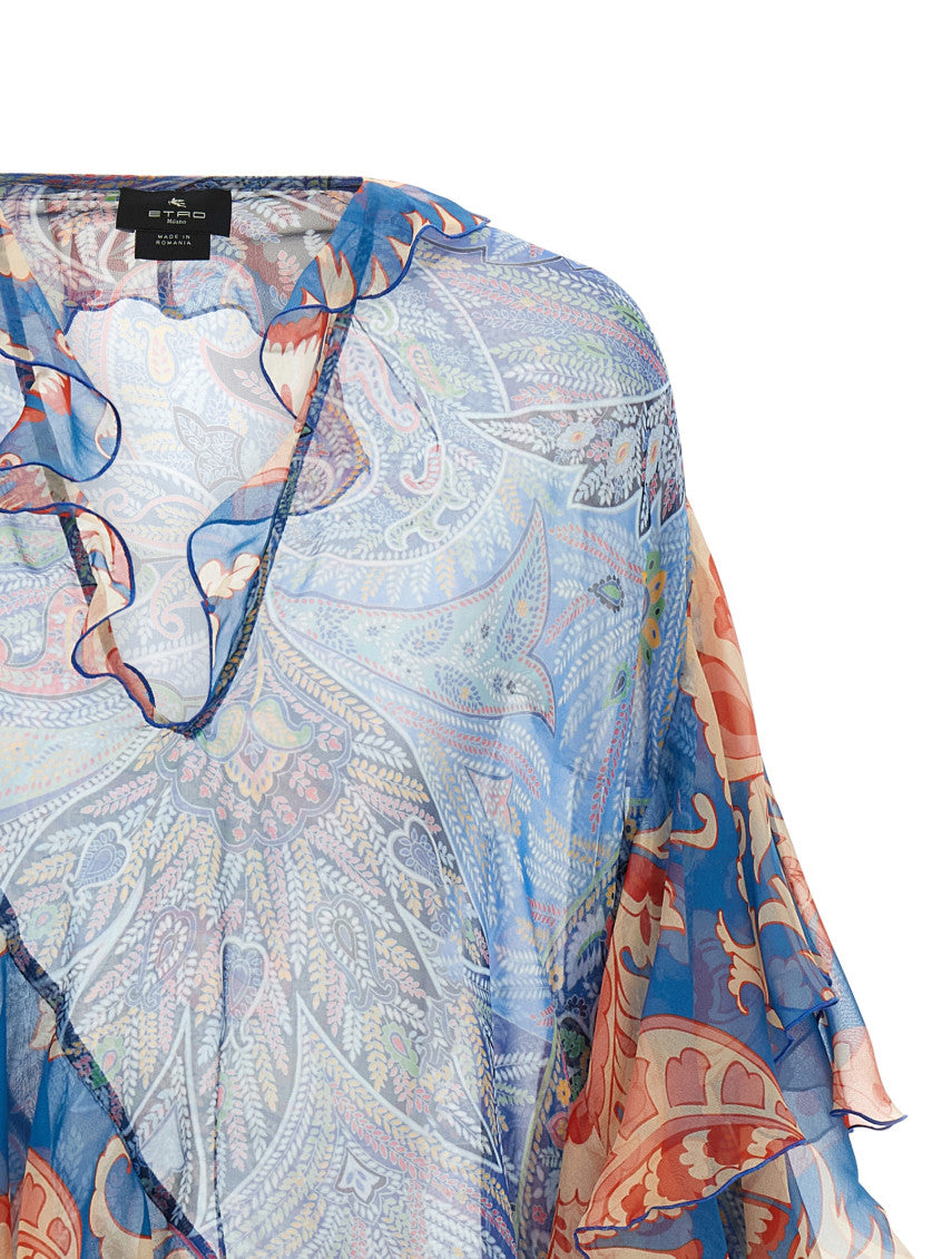 Blue Loose Printed Shirt 3