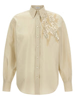 Beige Regular Embellished Shirt 1