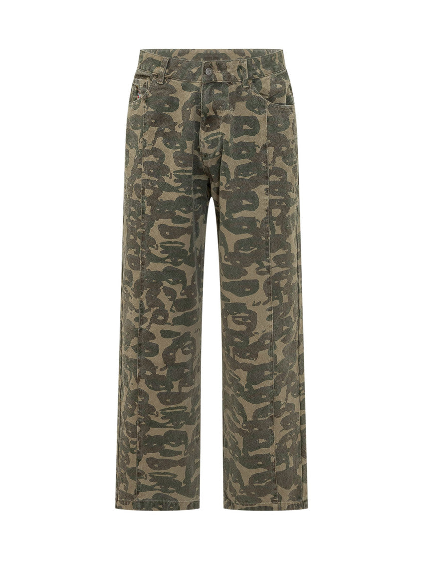 Dark Green Camo Jeans 1