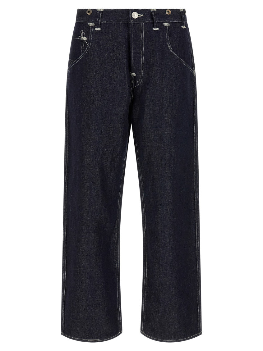 Navy Blue Solid Jeans 1