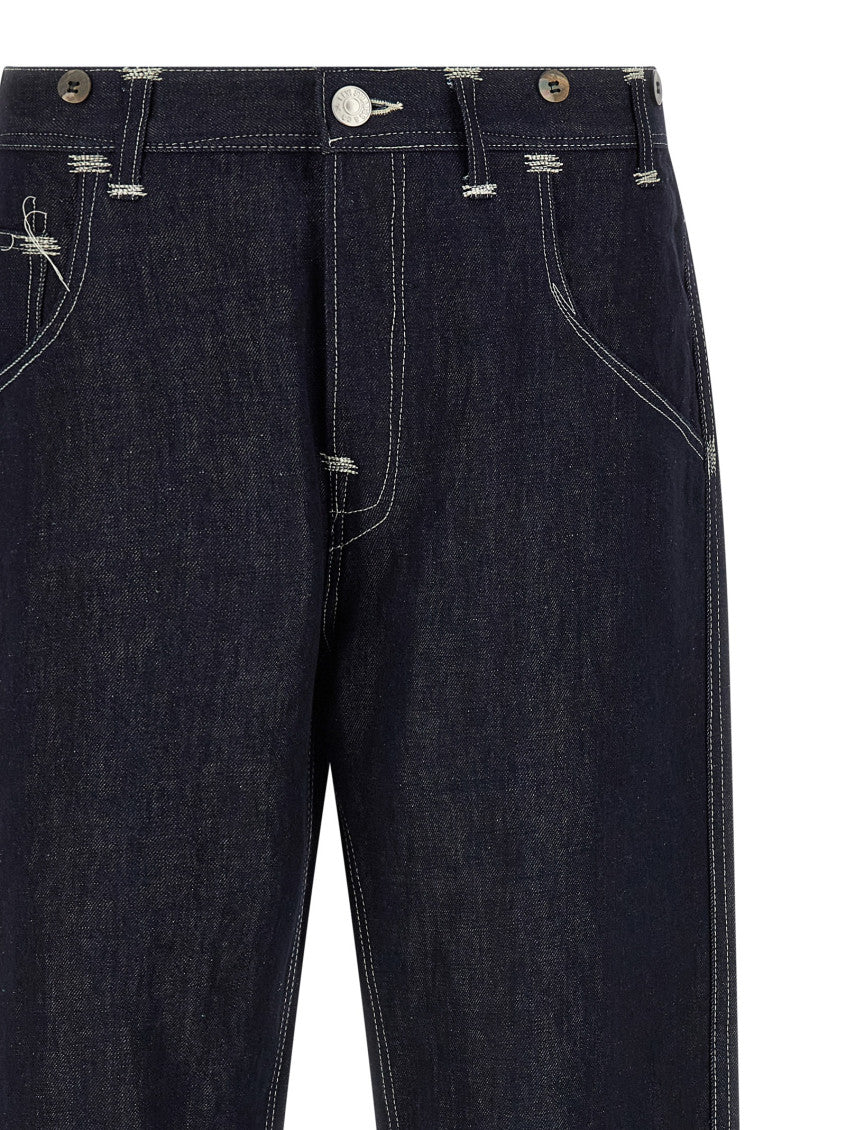 Navy Blue Solid Jeans 3