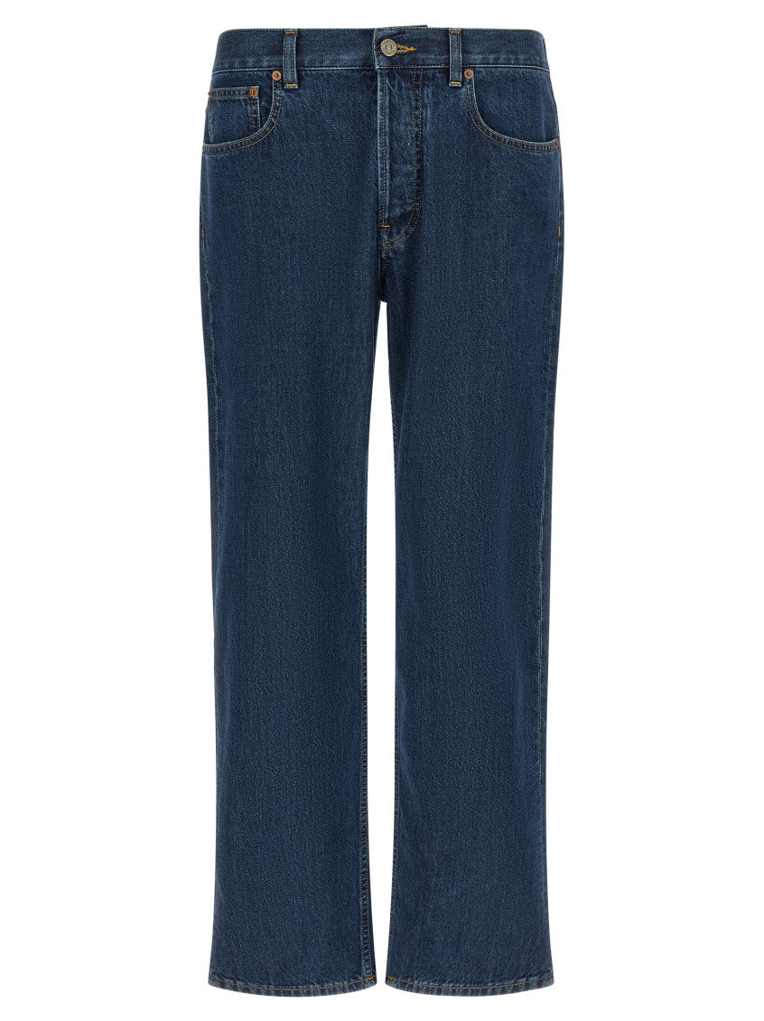 Navy Blue Straight Jeans 1