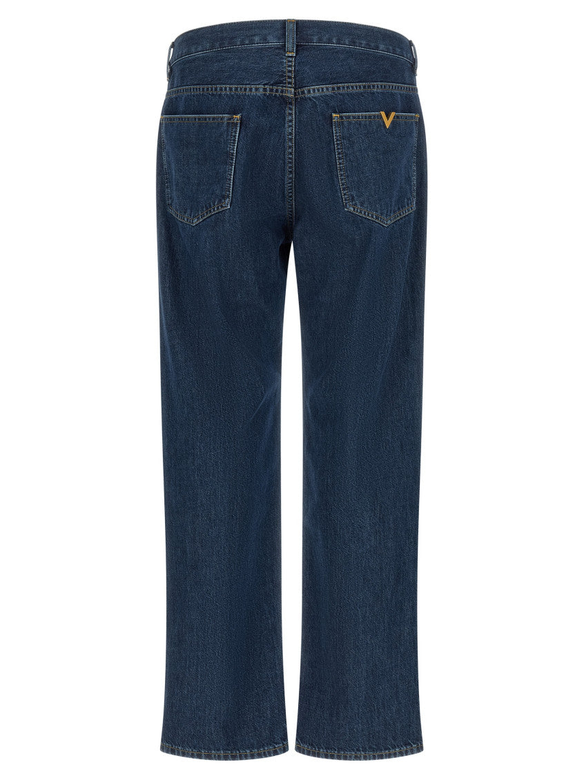 Navy Blue Straight Jeans 2