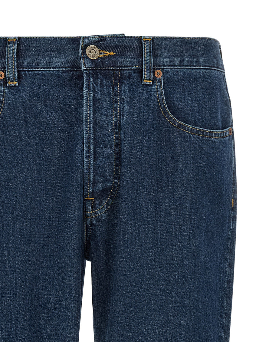 Navy Blue Straight Jeans 3