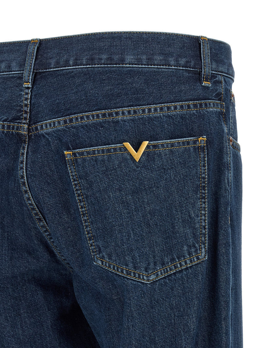 Navy Blue Straight Jeans 4