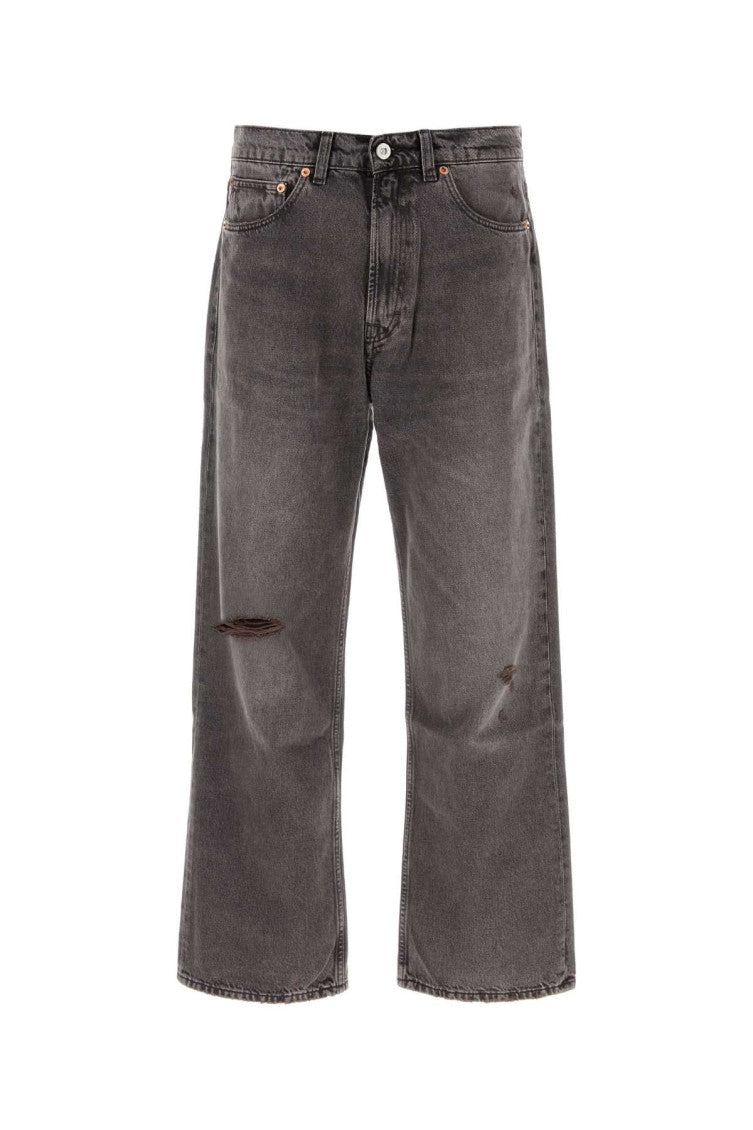 Dark Grey Distressed Jeans 1
