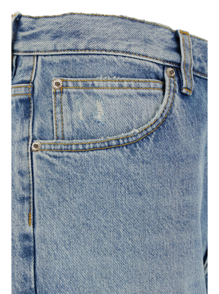 Blue Low Waisted Straight Jeans 3