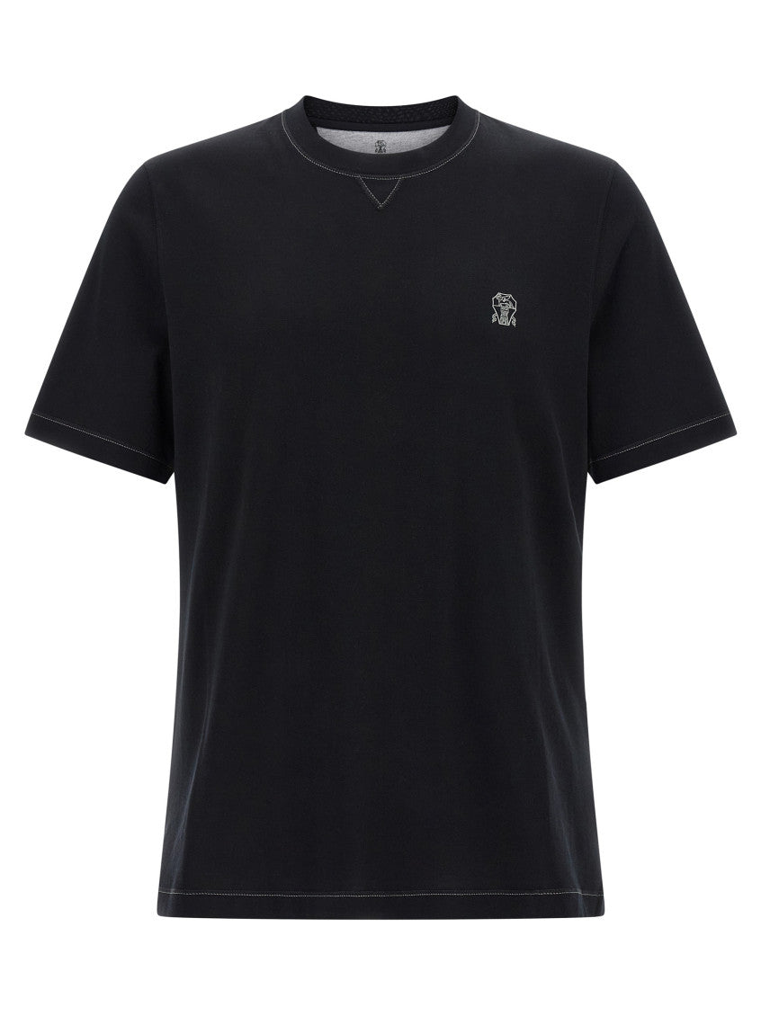 Black Embroidered Logo T-Shirt 1