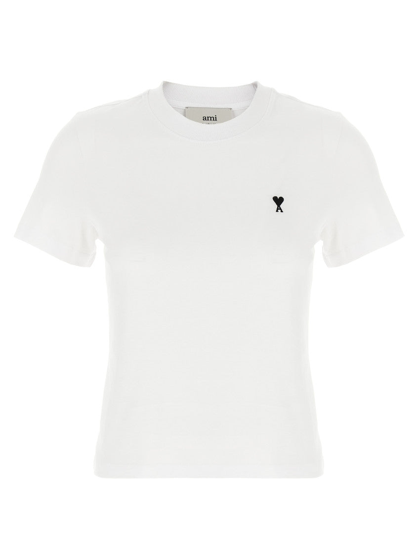 White Embroidered Logo T-Shirt 1