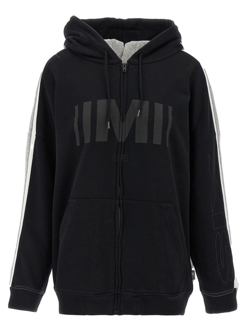 Black Grey Double Front Hoodie 1