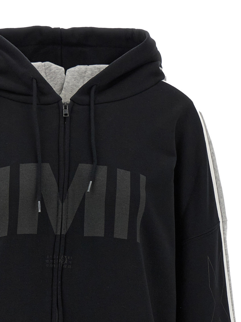 Black Grey Double Front Hoodie 4