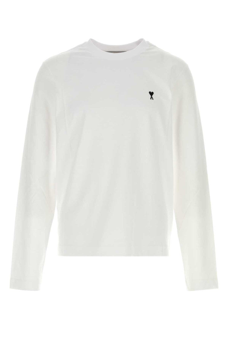 White Solid Crew Neck T-Shirt 1