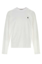 White Solid Crew Neck T-Shirt 1
