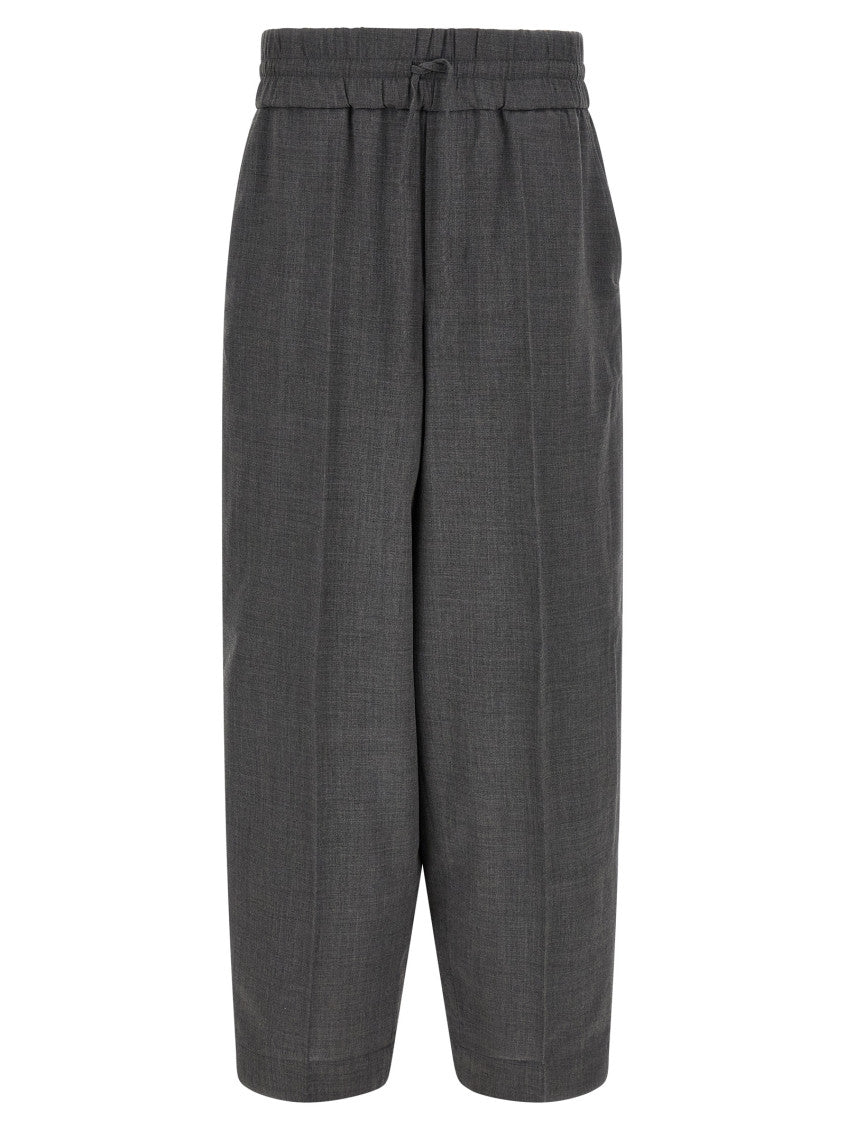 Grey Relaxed Drawstring Pants 1