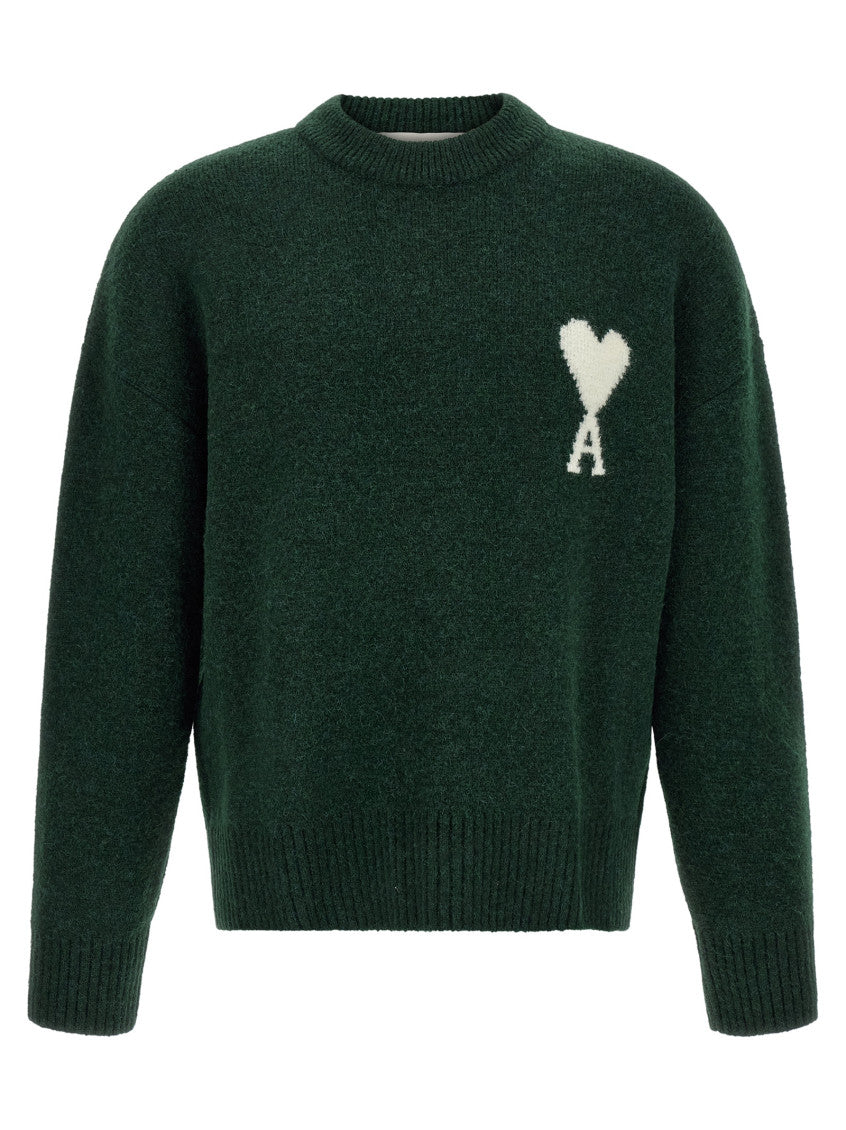 Dark Green Logo Crew Neck Sweater 1