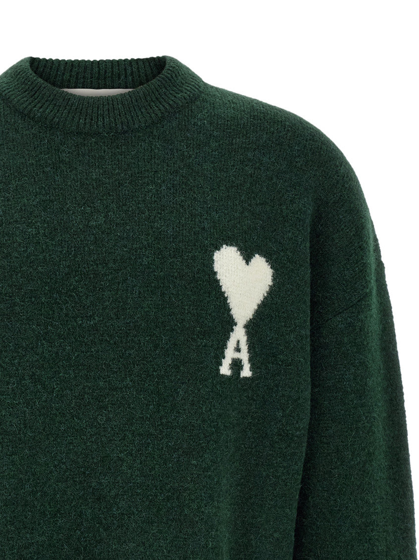 Dark Green Logo Crew Neck Sweater 3