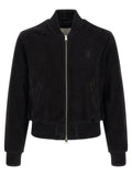 Black Solid Mock Collar Jacket 1