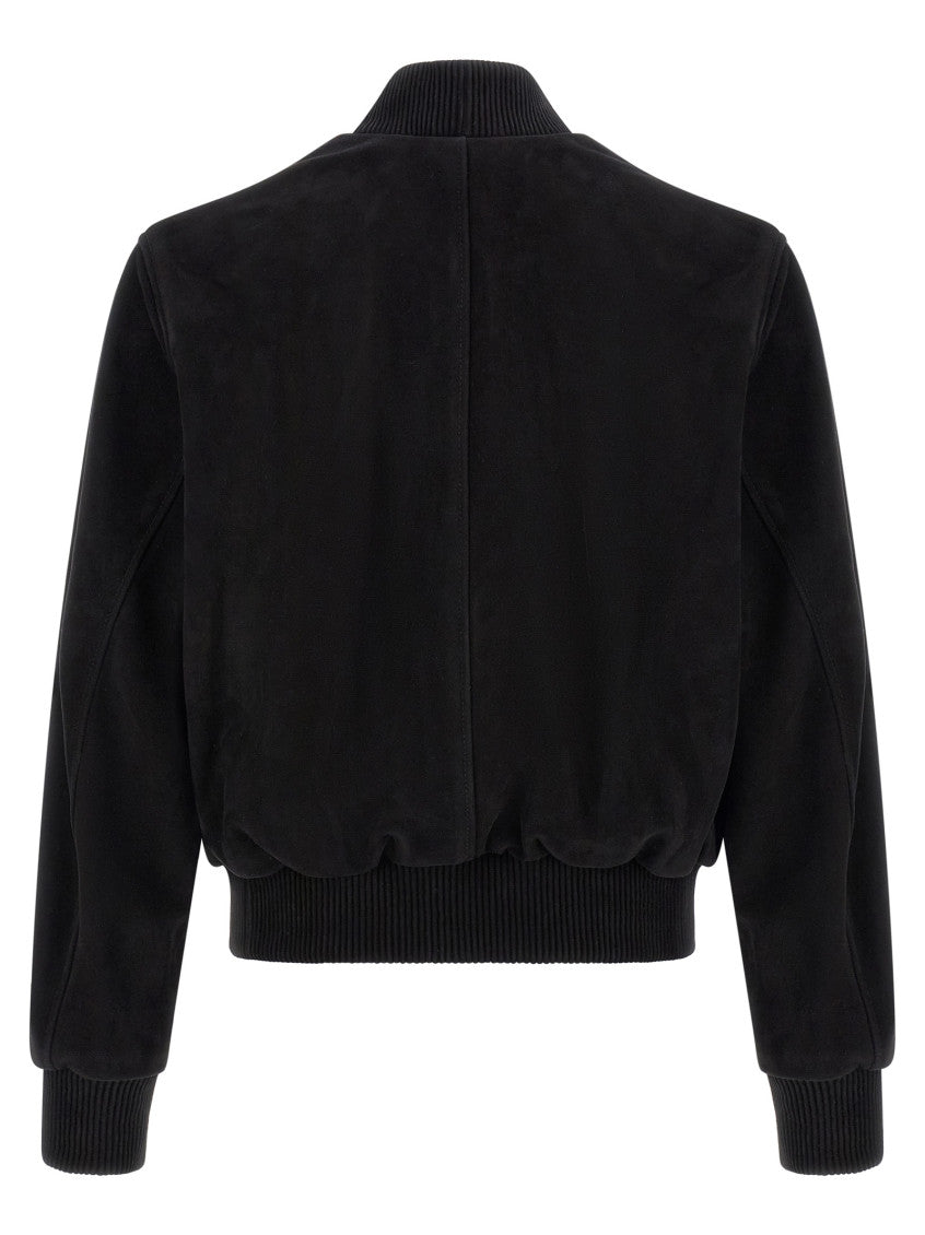 Black Solid Mock Collar Jacket 2