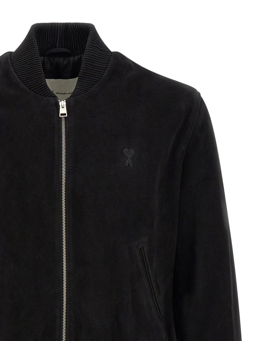 Black Solid Mock Collar Jacket 3