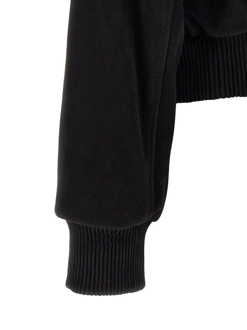 Black Solid Mock Collar Jacket 4