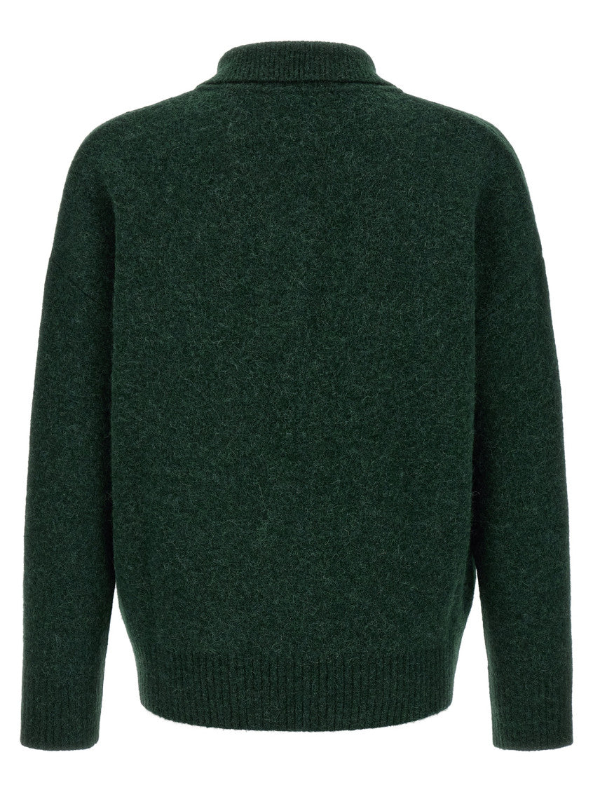 Green Solid Shirt Collar Polo 2