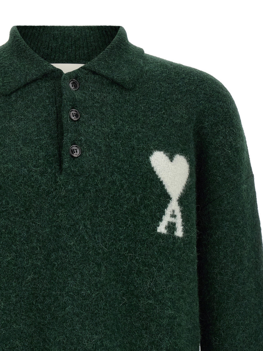 Green Solid Shirt Collar Polo 3