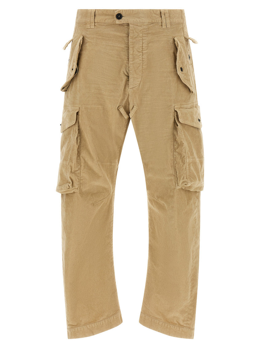 Beige Relaxed Cargo Pants 1