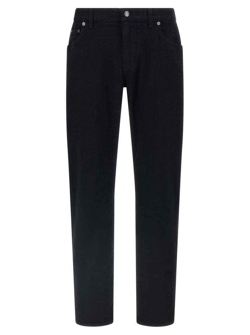 Black Slim Mid Rise Jeans 1