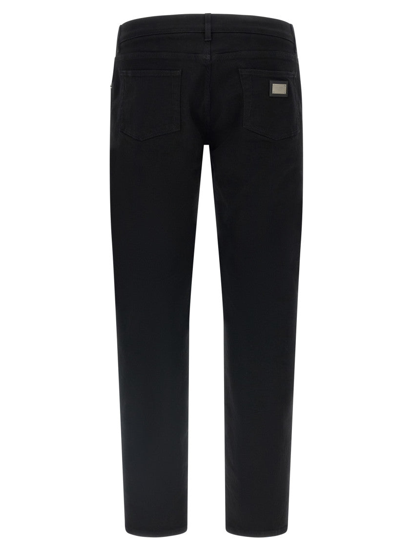 Black Slim Mid Rise Jeans 2