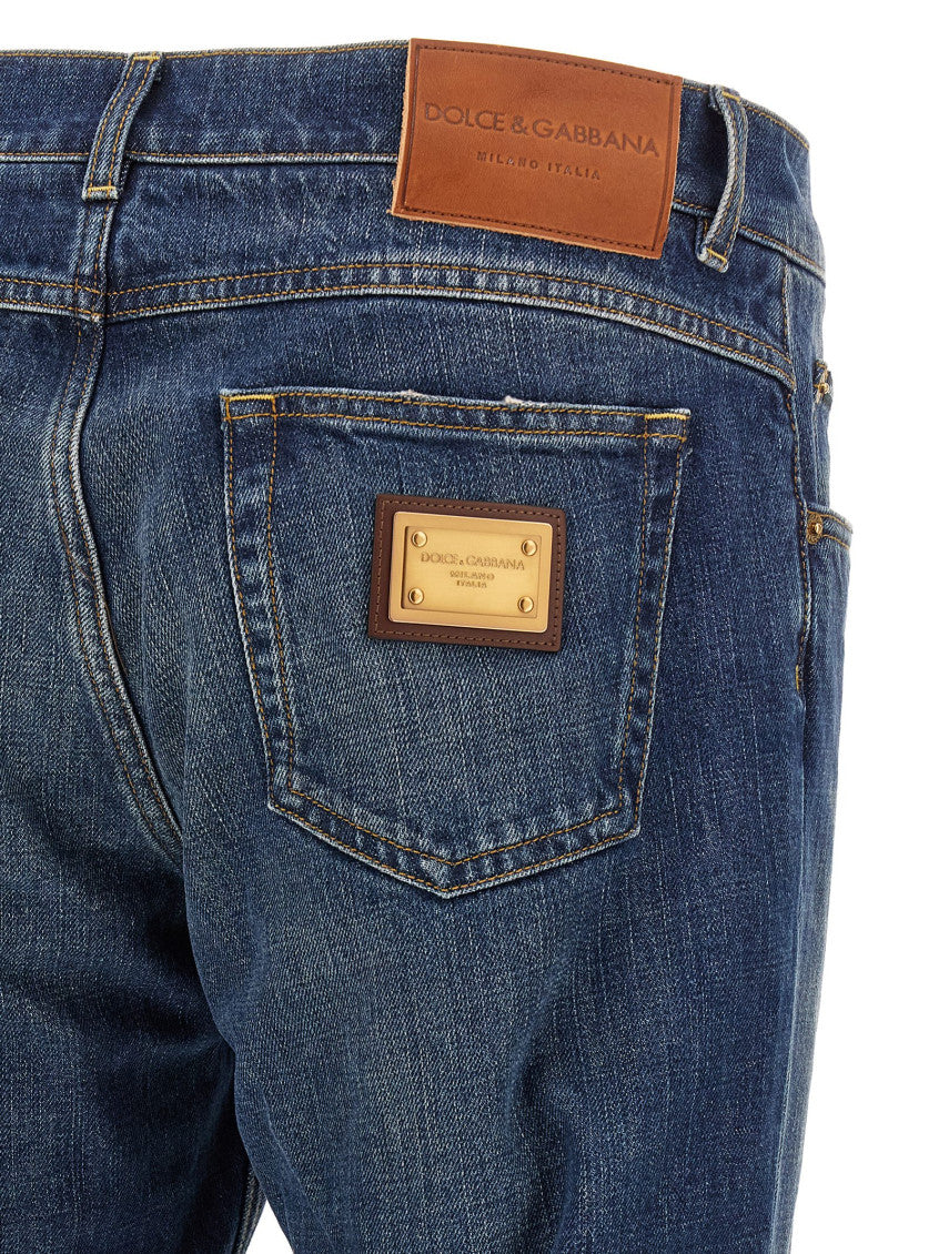 Blue Regular Mid Rise Jeans 4