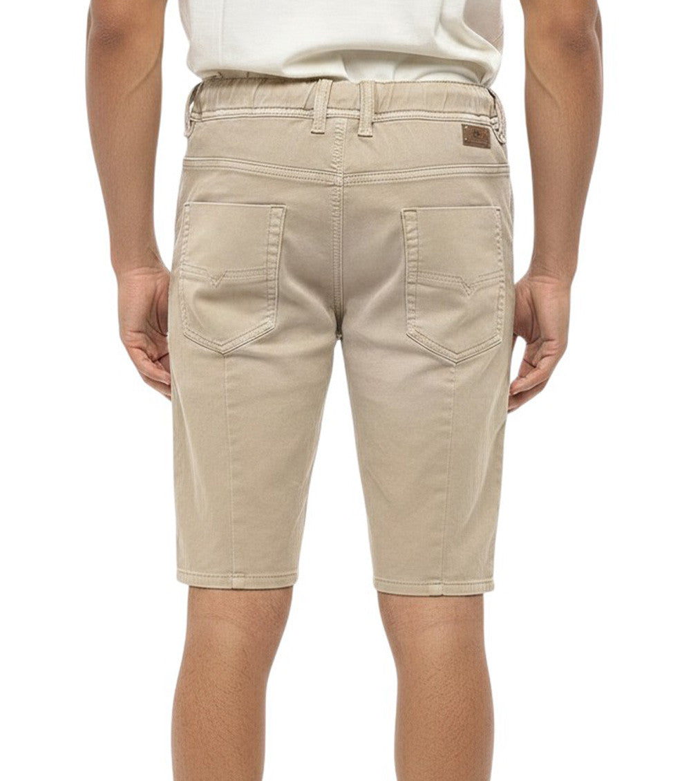 Beige Slim Solid Shorts 2