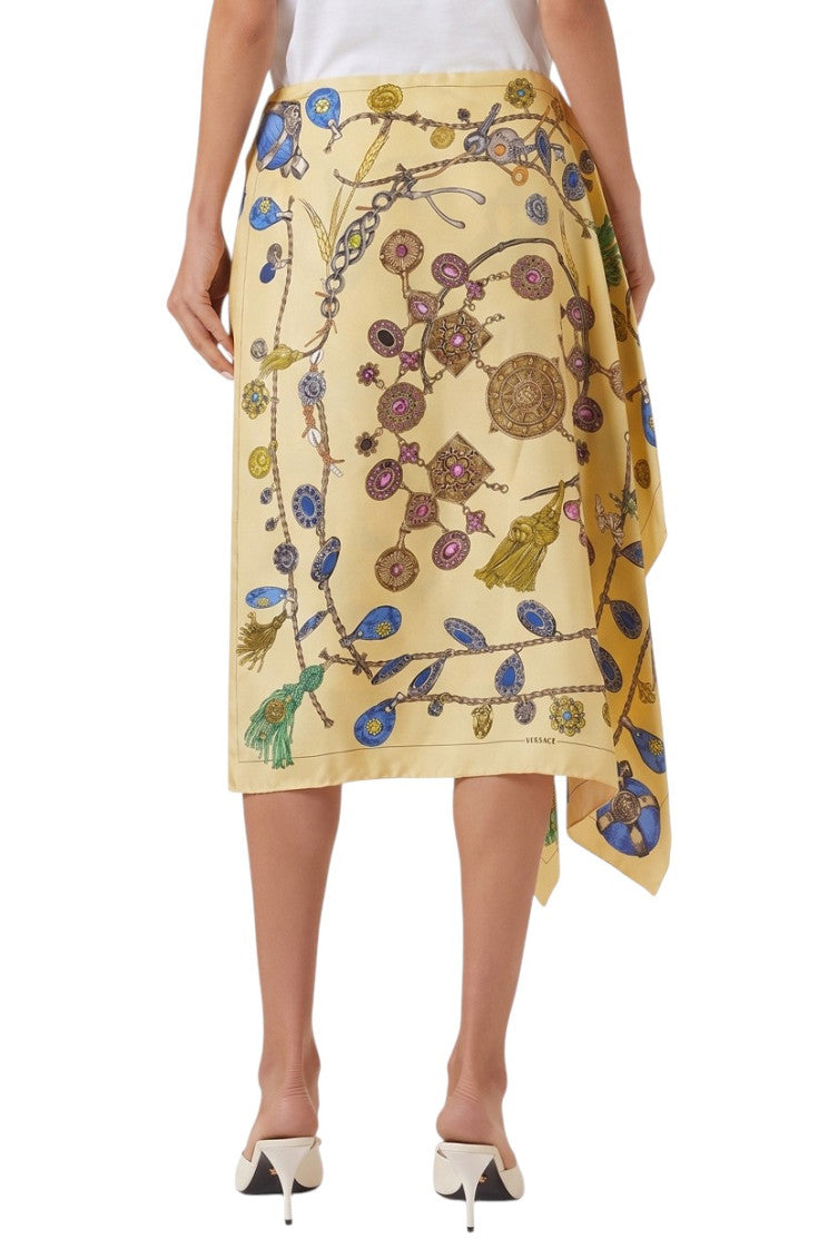 Beige Printed Midi Skirt 4