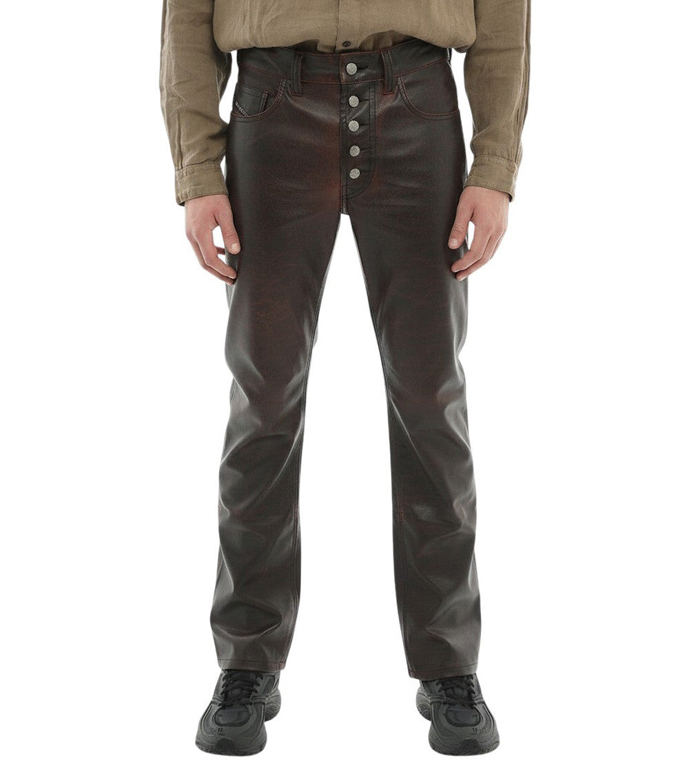 Dark Brown Straight Pants 1