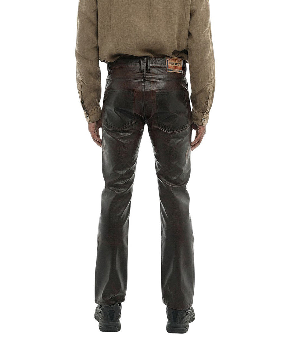 Dark Brown Straight Pants 2