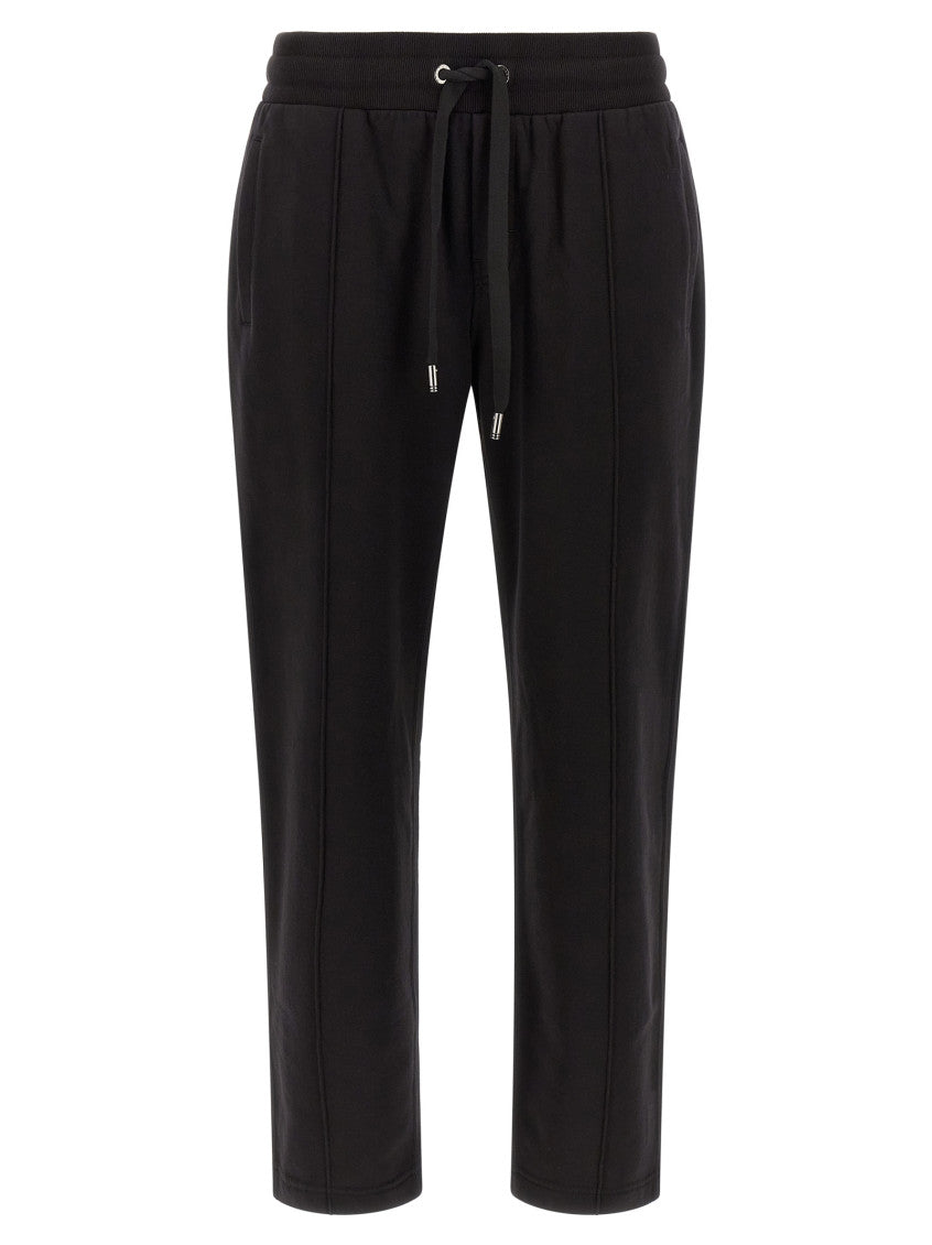 Black Cotton Solid Joggers 1