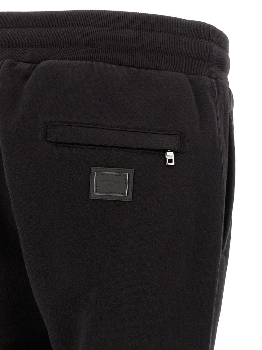 Black Cotton Solid Joggers 4