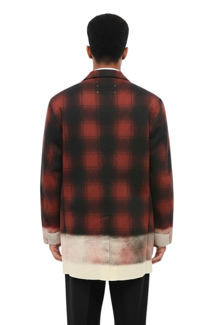 Red Check Notched Lapel Blazer 2