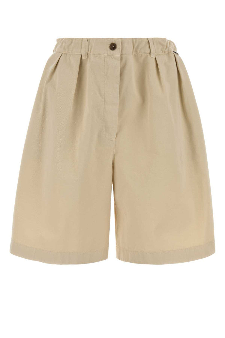 Beige Solid Shorts 1