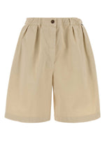 Beige Solid Shorts 1