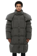 Grey Quilted Long Jacket 1