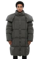Grey Quilted Long Jacket 1